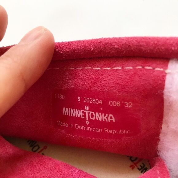 Minnetonka pink suede fringe boots VGUC size 5 - Picture 5 of 7